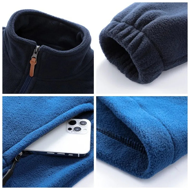 Veste polaire chaude avec fermeture à zipper