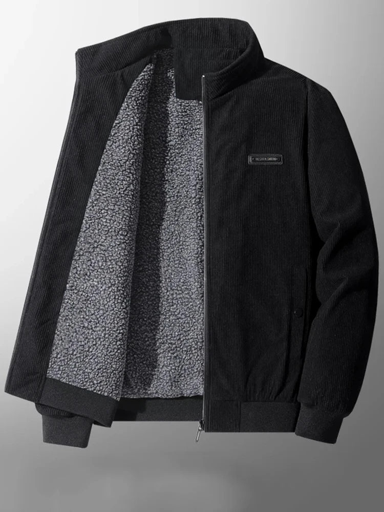Veste hiver en velours sans capuche pour homme