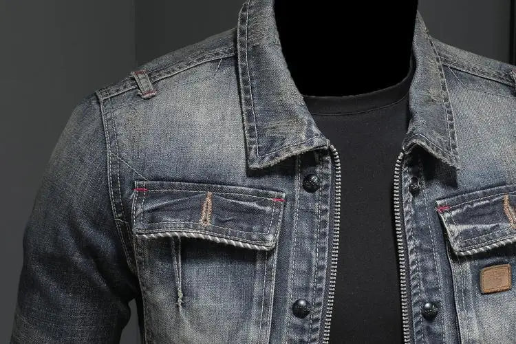 Veste en Denim Vintage Décontractée homme