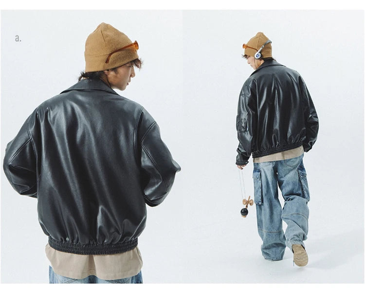 Veste en cuir vintage souple homme