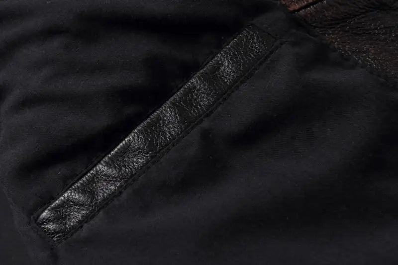 Veste style vintage en cuir de vachette véritable