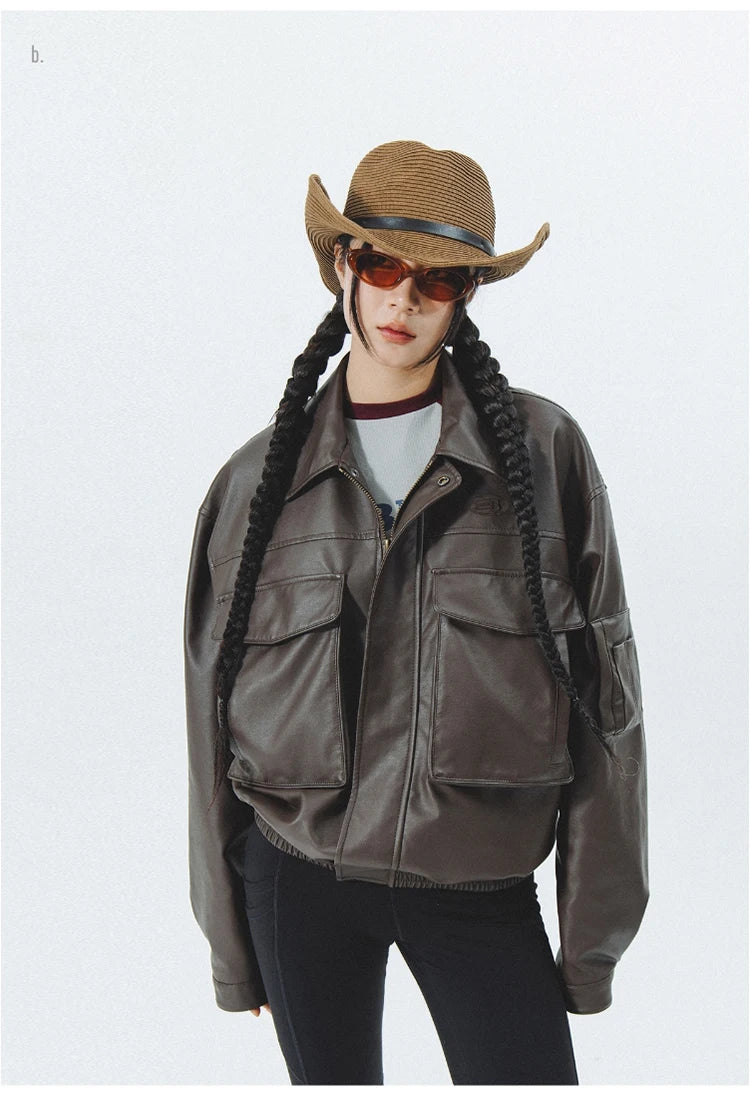 Veste en cuir vintage souple homme