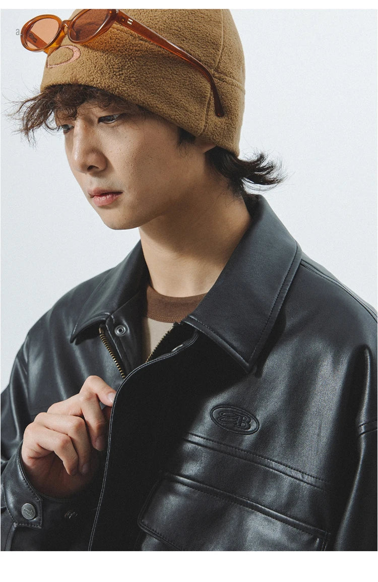 Veste en cuir vintage souple homme