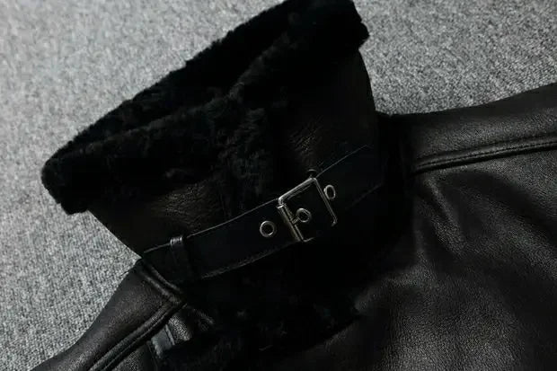Eclipse - Veste en Cuir véritable à fourrure