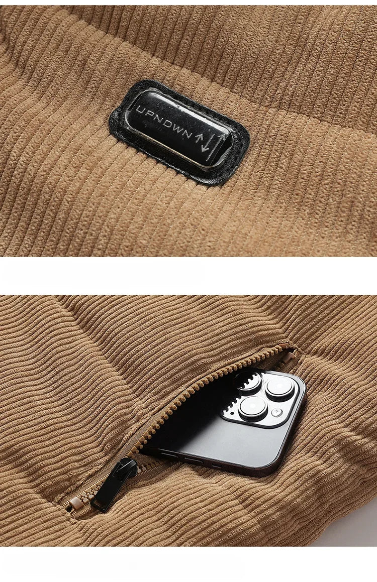 Veste hiver en Velours Côtelé Homme