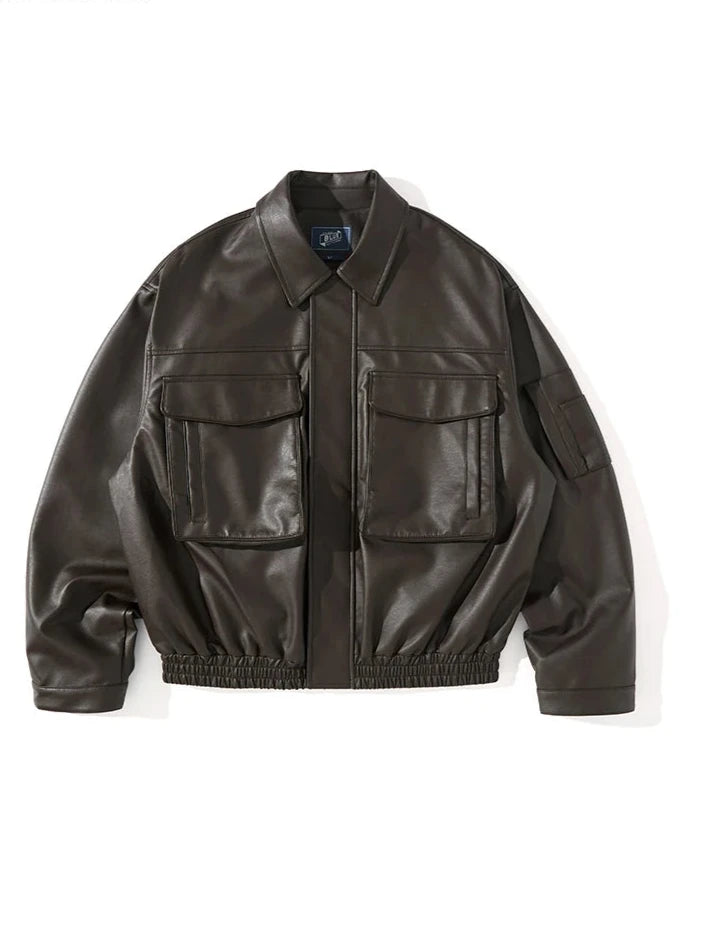 Veste en cuir vintage souple homme