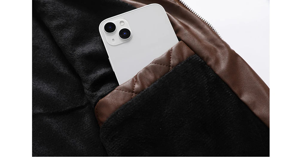 Veste matelassée en cuir homme