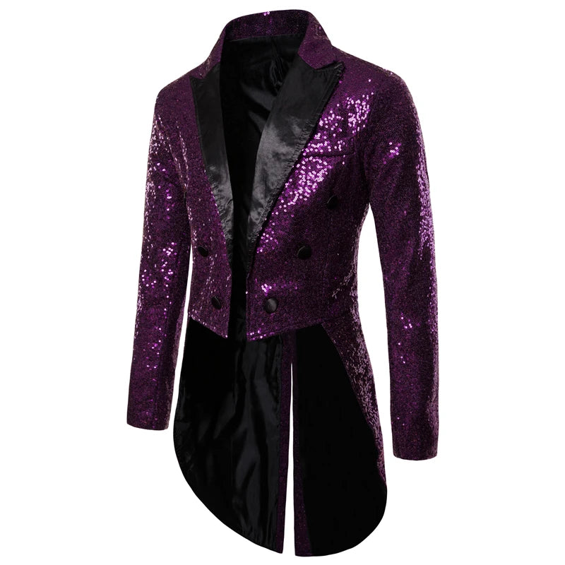 Veste Smoking Croisé à Paillette Homme