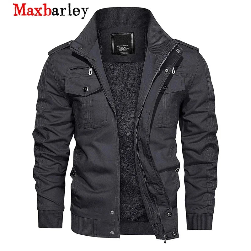 Veste militaire longue double poches homme