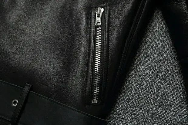 Eclipse - Veste en Cuir véritable à fourrure