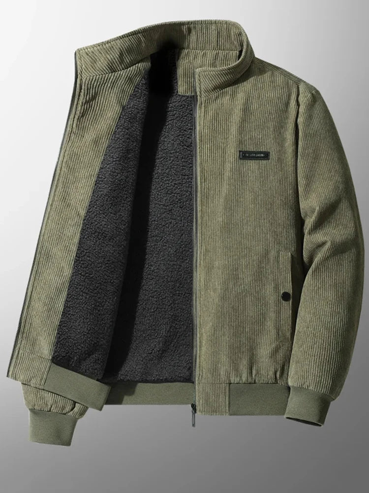 Veste hiver en velours sans capuche pour homme