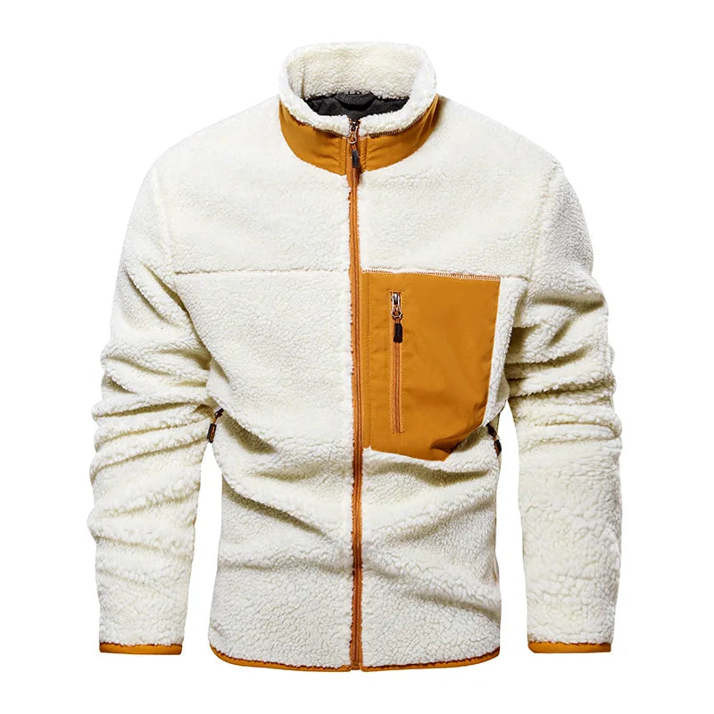 Veste polaire en laine à poche pour homme