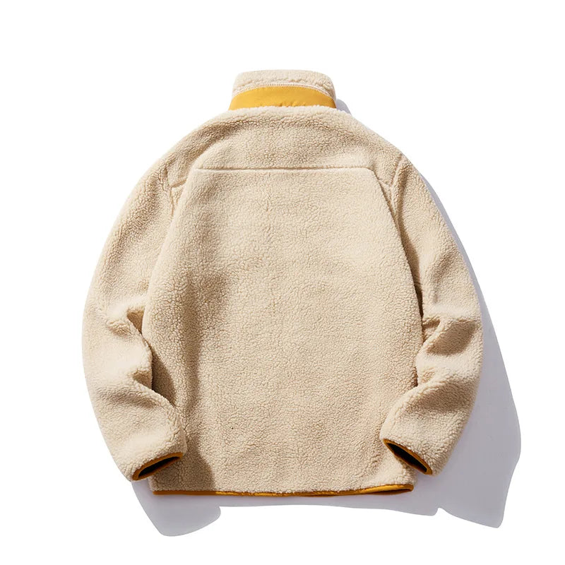 Veste polaire en laine à poche pour homme