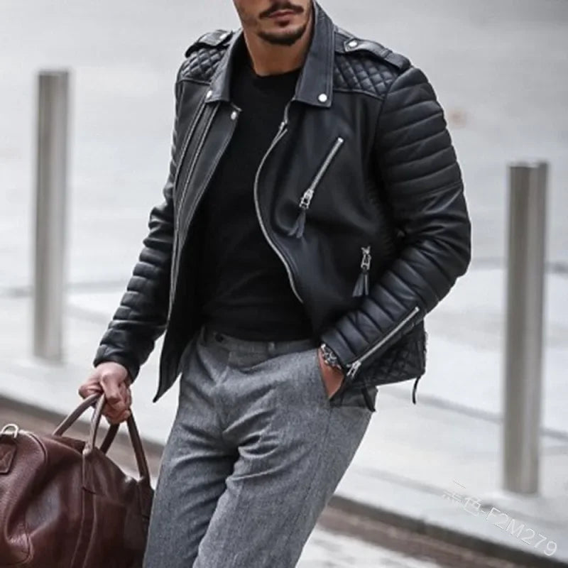 Veste en simili cuir éclat et classe homme