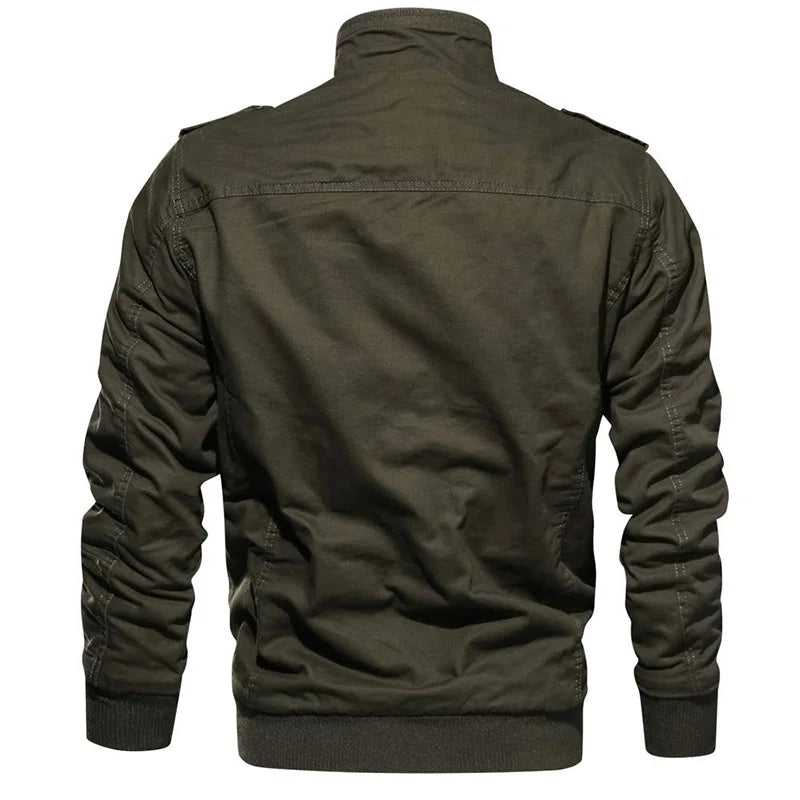 Veste militaire longue double poches homme