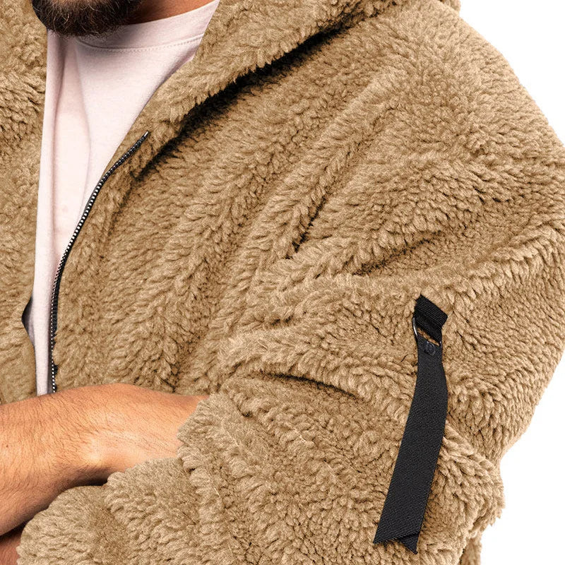 Veste polaire décontractée à capuche pour homme