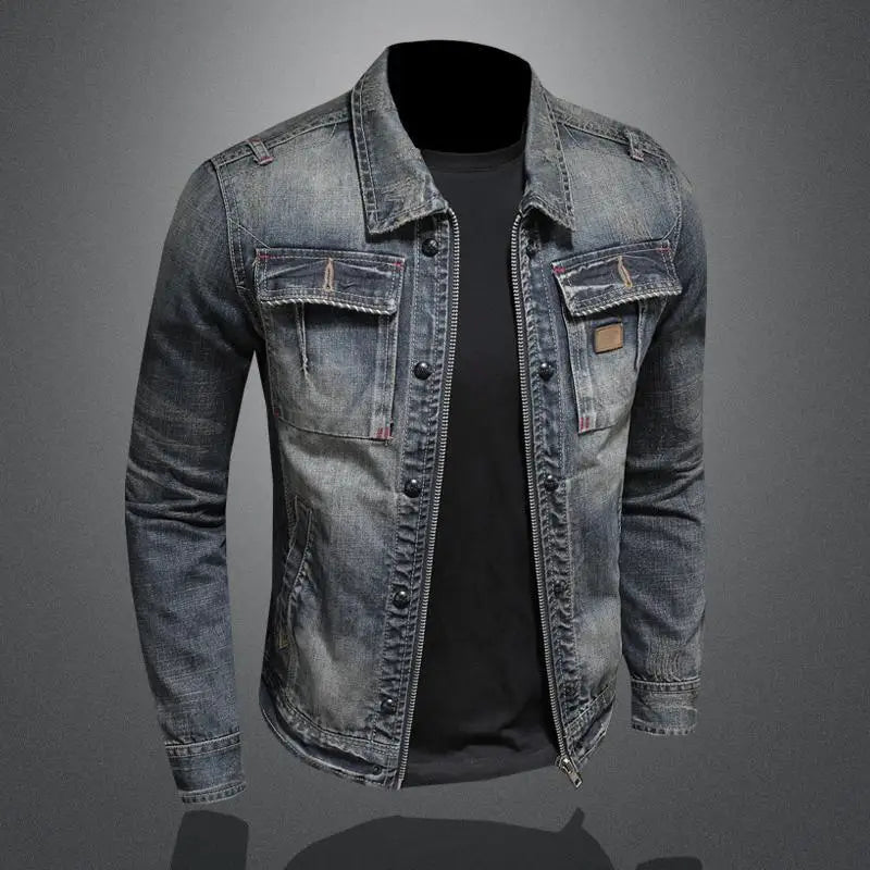 Veste en Denim Vintage Décontractée homme