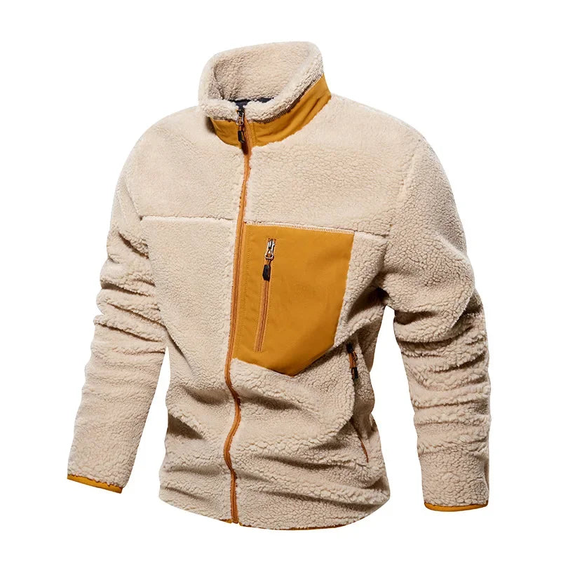 Veste polaire en laine à poche pour homme