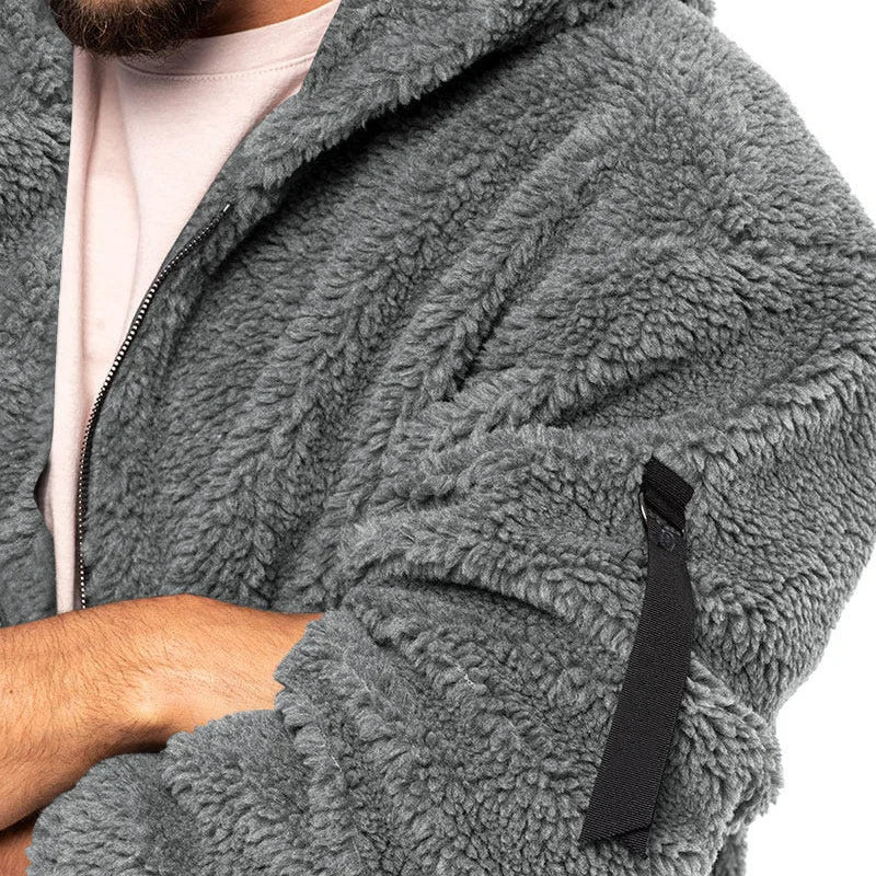 Veste polaire décontractée à capuche pour homme
