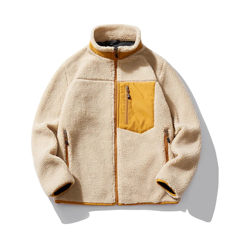 Veste polaire en laine à poche pour homme