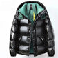 Veste doudoune noir d'hiver brillante pour homme