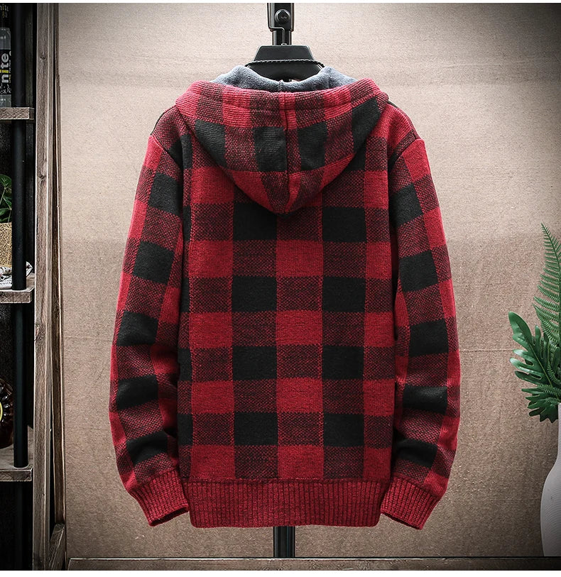 Veste cardigan en laine à capuche pour homme