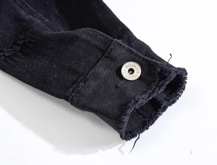 Veste en Jean Streetwear déchirée Homme