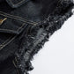 Veste en jean denim noir sans manche pour homme