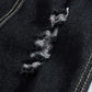 Veste en jean denim noir sans manche pour homme