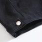 Veste en jean noir avec trou à rivets