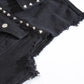 Veste en jean noir avec trou à rivets