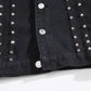 Veste en jean noir avec trou à rivets