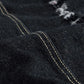 Veste en jean denim noir sans manche pour homme