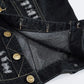 Veste en jean denim noir sans manche pour homme