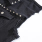 Veste en jean noir avec trou à rivets