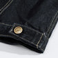 Veste en jean denim noir sans manche pour homme