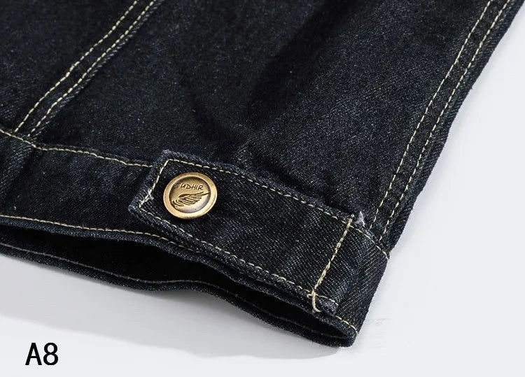 Veste en jean denim noir sans manche pour homme