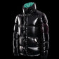 Veste doudoune noir d'hiver brillante pour homme