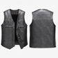 Veste sans manche biker noir en cuir