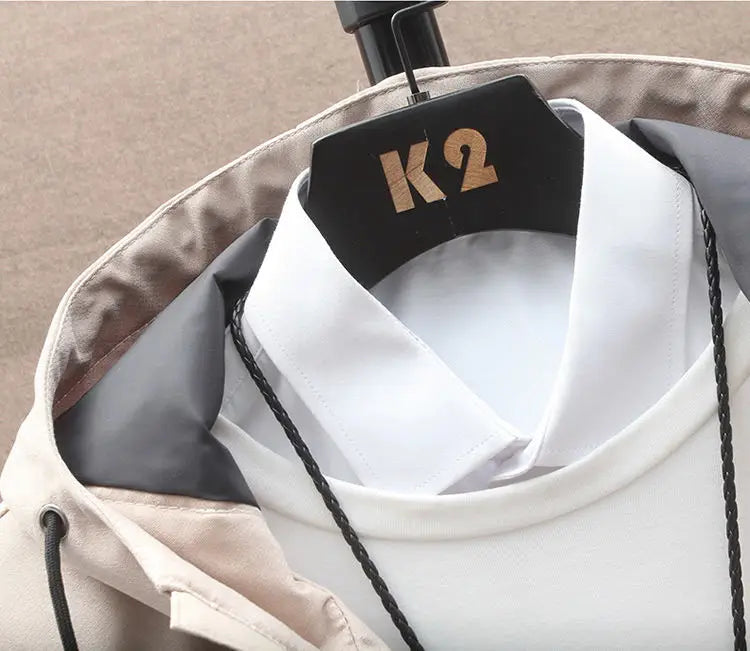 Veste longue à capuche large tendance pour homme