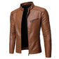 Veste en cuir style décontractée slim