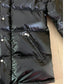 Veste doudoune noir d'hiver brillante pour homme