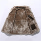 Veste longue Veste Simili Cuir Fourrure Homme