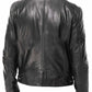 Vestes cuir biker col montant homme