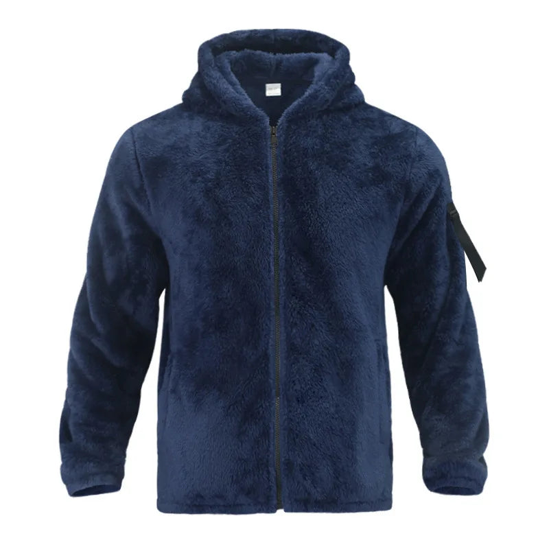Veste polaire décontractée à capuche pour homme