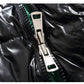 Veste doudoune noir d'hiver brillante pour homme
