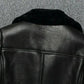 Eclipse - Veste en Cuir véritable à fourrure