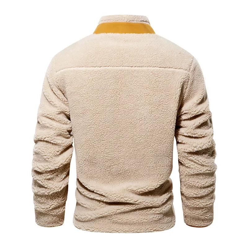 Veste polaire en laine à poche pour homme