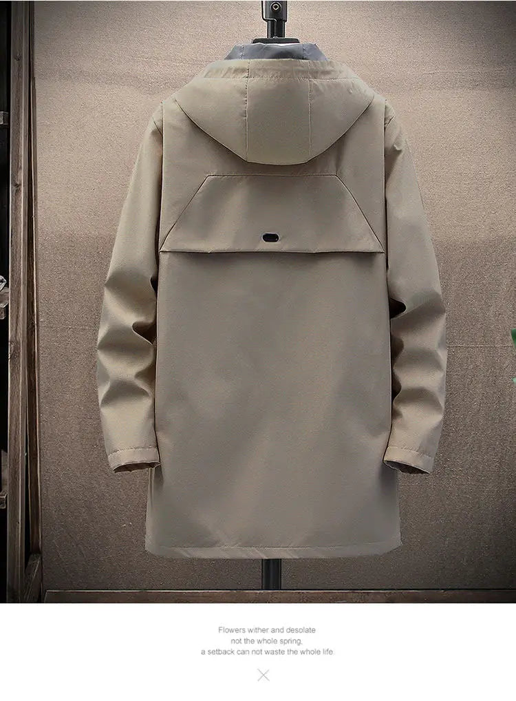 Veste longue à capuche large tendance pour homme