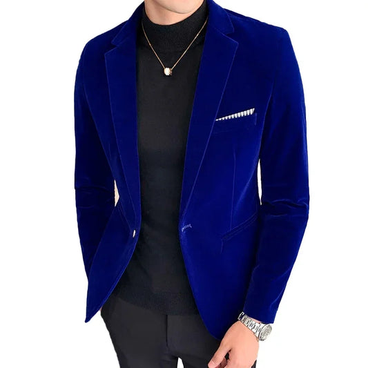 Veste costume en velours pour homme